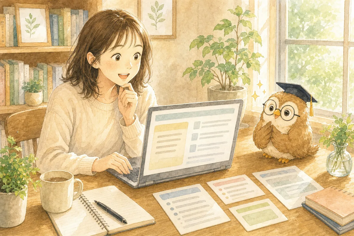 難しい文章が、意味を変えずにやさしい日本語になって返ってくるのを見る相談者