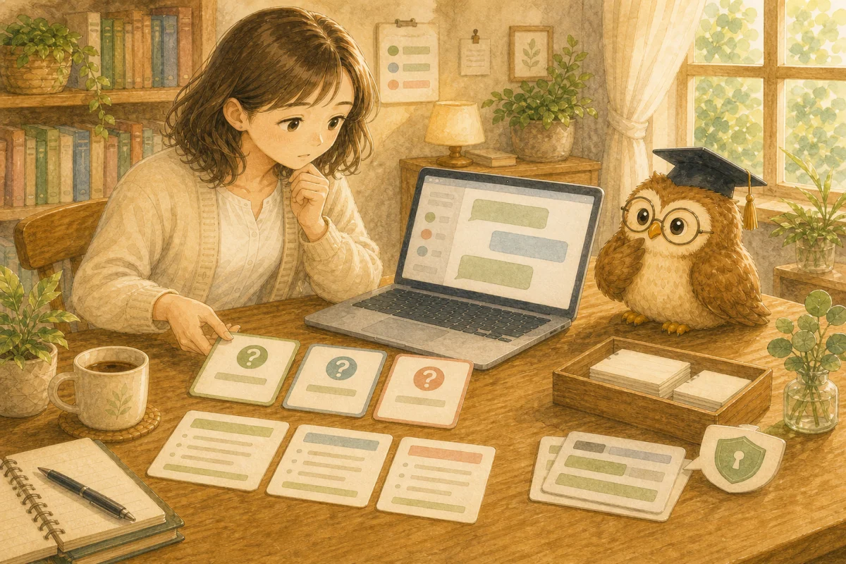 よくある質問といつもの答え方をAIに渡している相談者