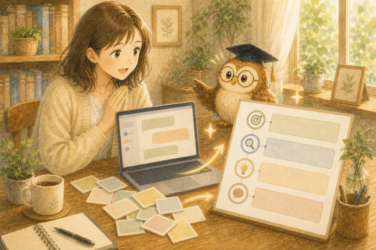 資料の骨組みが返ってきて少し驚く相談者